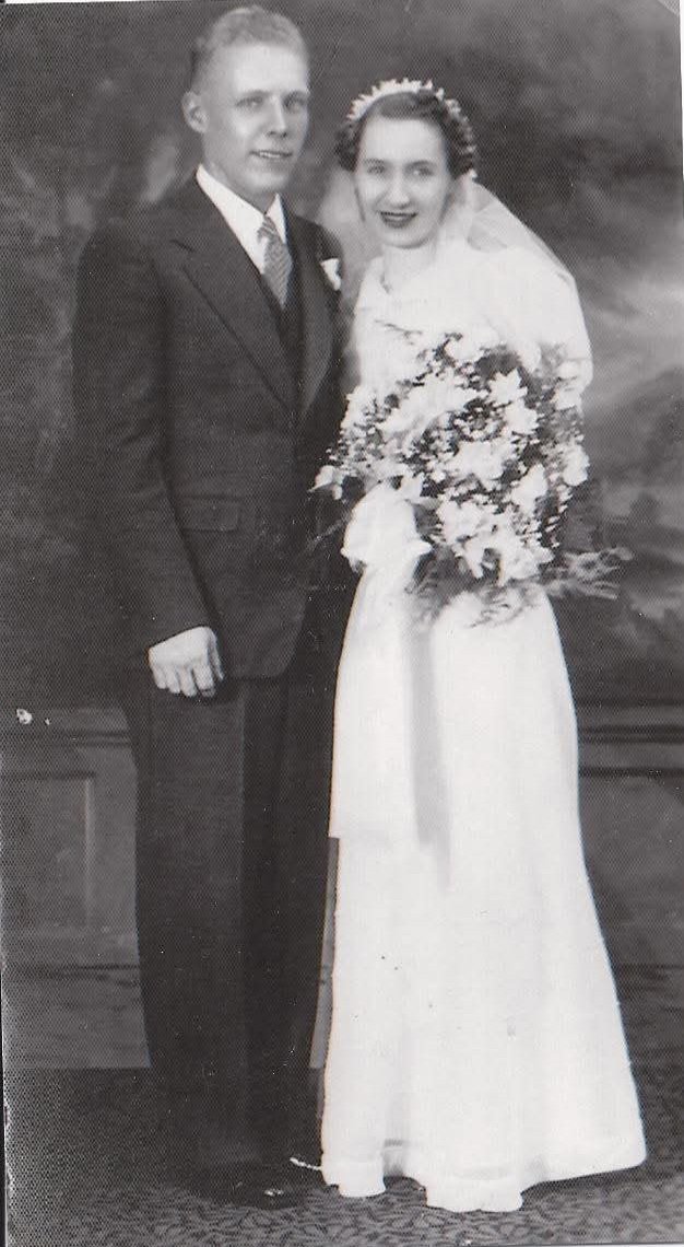 Wendy's maternal grandparents, Charles and Grace, on their 1937 wedding day